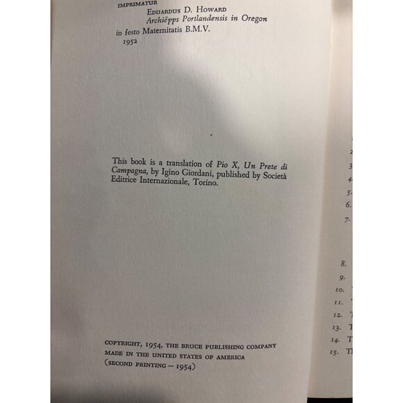 Pius X A Country Priest 1954 2nd Printing Vintage Catholic Biography w/ DJ - Picture 6 of 16